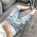 Men's Summer Thin Ripped Denim Shorts Loose Straight Leg Five Point Pants Trendy mid Length New Style_viptrois.com