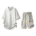 Men's Trendy Half Zip T-Shirt Short Sleeved Casual Tie Dye Loose Fit plus Size Summer Workwear Sportswear Set_viptrois.com