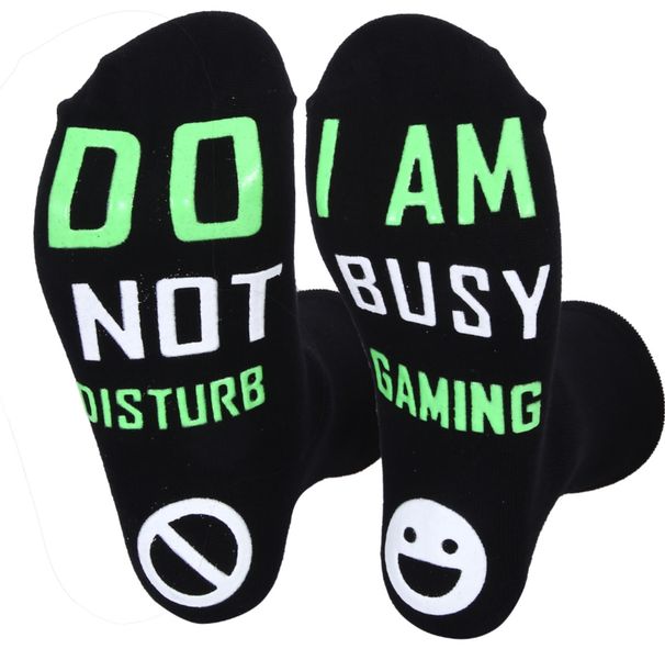 Two-color mid-tube floor socks sole English letter non-slip adhesive casual game socks_viptrois.com