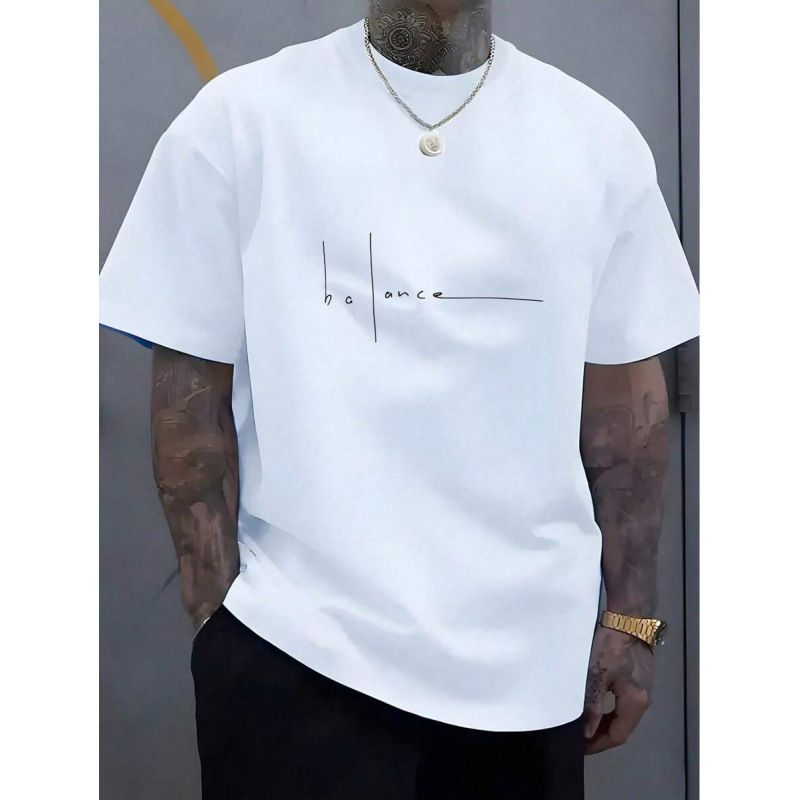 Men's Premium Cotton Graphic Print T-Shirt – Oversized Crew Neck Tee With Soft Handfeel (White, S-Xxxl)_viptrois.com