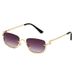 Hip Hop Small Frame Sunglasses - Metal Texture Square Half Frame For Women (Trendy Celebrity Style, UV400 Protection)_viptrois.com