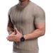 Men's Clothing New Style Half Sleeved Men's Short Sleeved Thin Bottoming Shirt Striped T Shirt_viptrois.com