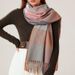 Imitation Cashmere Plaid Scarf For Women - Thickened Warm Winter Shawl With Tassels (Cold-Proof, Autumn/Winter Fashion)_viptrois.com