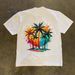 Trendy Instagram Style Graffiti Printed Pure Cotton Short T-shirt For Men's Summer Casual Loose American Street Round_viptrois.com