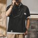 American Casual Loose T-shirt Short Summer Pure Cotton New Trendy Brand Men's Shirt Collar Half Sleeved Top_viptrois.com