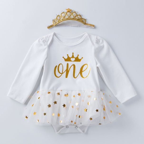 Baby clothes 2023 spring and autumn new female baby birthday suit long sleeve white hairdresser star children's dress baby hairdresser dress set_viptrois.com