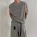 Men's Clothing Handsome Hollow Knitted Vest Men's Summer Loose Sleeveless T Shirt Version Of The Trendy Niche Round Neck Waistcoat_viptrois.com