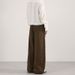 Deconstructed Vintage Washed Cotton Pants – Relaxed Straight-Leg Drop-Crotch Trousers With Pleated Details (Brown/Olive Green, Unisex Y2K Streetwear)_viptrois.com