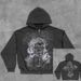2024 Gothic Style Zipper Hoodie Cross Streetwear Versatile Loose Fleece Trendy Brand_viptrois.com