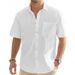 Men's Clothing New Men's Cotton And Linen Short Sleeve Shirt Casual Button Shirt Beach Summer Tops With_viptrois.com
