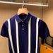 British Business Men's Slim Fit Men's T Shirt Short Sleeve Summer New Color Matching Striped Lapel Polo Shirt Men_viptrois.com