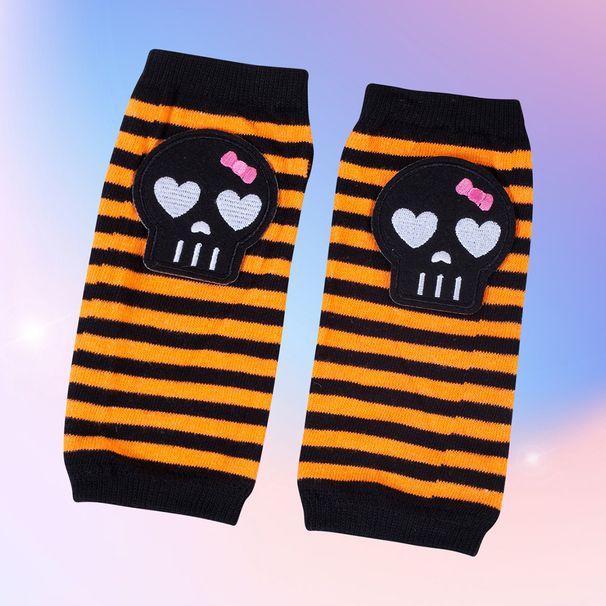 Dark Skeleton Punk Dark Harajuku Striped Fingerless Sleeves JK Sleeves Hot Girl Soft Girl Men And Women_viptrois.com