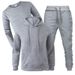 Men's Fleece Tracksuit Set - 220GSM Polyester Hooded Sweatshirt & Jogger Pants, Loose Fit For Casual & Sports_viptrois.com