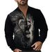 2024 American High Street Half-Zip Pullover Stand Collar Loose Casual Printed Men's Sweatshirt_viptrois.com
