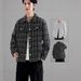 Casual Jacket Jacket Spring And Autumn Versatile Plaid Jacket Teen Ruffian Handsome Senior Sense Front Shoulder Lapel Top_viptrois.com
