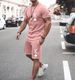 Men's printed casual short-sleeved two-piece suit_viptrois.com