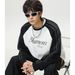 Monochrome Man- Color-Block Contrast Stitching Raglan Sleeve Crew Neck Sweatshirt Autumn Winter New American Retro Fuzzy Dot Print Top_viptrois.com