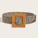 Women's Belts Summer Women's Zebra Check Elastic Braided Belt Fashionable And Versatile Square Buckle Elastic Decorative Belt_viptrois.com
