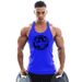 Men's Clothing Sports Exercise Leisure Printed LOGO Quick Dry Breathable Split Cotton Fitness Vest_viptrois.com