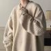 New trendy and cool solid color casual sweater for men, autumn and winter round neck pullover for teenagers, knitted sweater, trendy and long_viptrois.com
