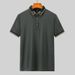 Men's Clothing New Ice Silk Short Sleeve Top Korean Style Trendy Slim Polo Shirt Fashion Casual Lapel Top_viptrois.com