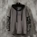 "Men's Oversized Hooded Sweatshirt – Streetwear Pullover With V-Neck & Ribbed Hem (White/Grey) – Sizes M-3XL"_viptrois.com