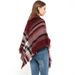 Unisex Bib 48 fine yarn women's shawls wine red plaid square scarf scarf_viptrois.com