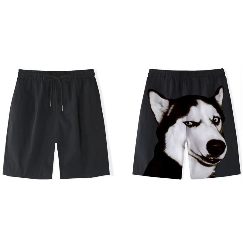 Men's Clothing Golden Retriever Shorts Funny Men's Beach Pants Cartoon Printing Breathable Home Wear Fashion Couple Dog Head Shorts Trendy_viptrois.com