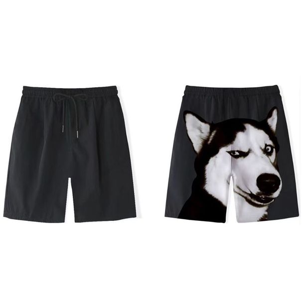 Men's Clothing Golden Retriever Shorts Funny Men's Beach Pants Cartoon Printing Breathable Home Wear Fashion Couple Dog Head Shorts Trendy_viptrois.com