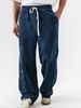 "Men’s Corduroy Wide Leg Pants – Retro Loose Fit Casual Trousers (Black/Blue/Dark Gray/Navy/Khaki, Sizes S-XXXL)"_viptrois.com
