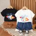 Boys' Dress 2025 New Handsome Children's Summer 1-5 Year Old Baby Short Sleeve Stylish Two Piece Set Trendy Clothes_viptrois.com