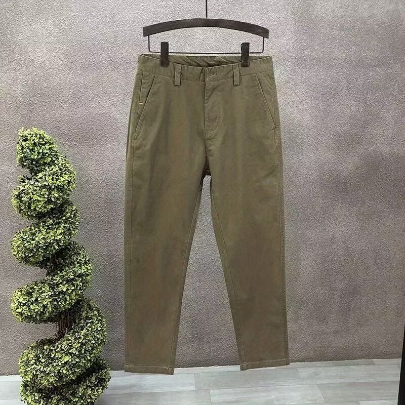 Men's Clothing Nine Point Pants Trendy Solid Color Casual Suit Pants Slim Design Pants_viptrois.com