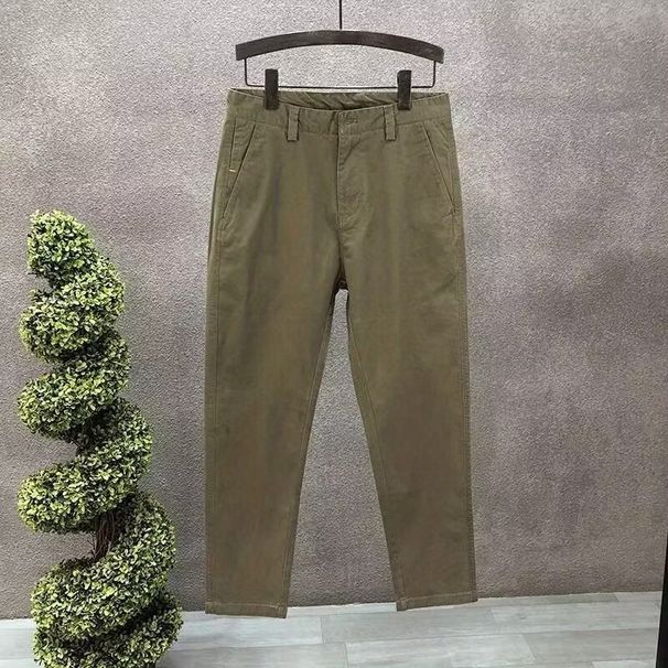 Men's Clothing Nine Point Pants Trendy Solid Color Casual Suit Pants Slim Design Pants_viptrois.com