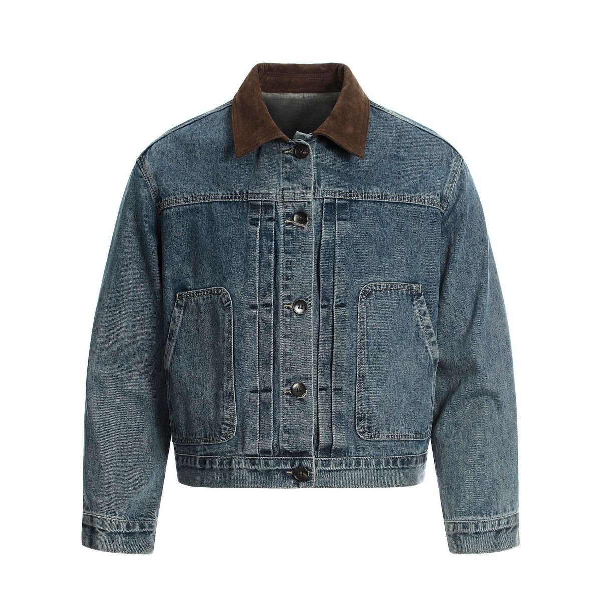 Vintage Washed Denim Jacket - Oversized Boxy Fit Streetwear Denim Coat For Men And Women_viptrois.com