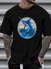 Men's Jumping Blue Marlin Sport Fishing Saltwater Fish Fisher Reel It Boat Lure Catch Ocean Vacation Crewneck T-Shirt Casual Stretched Homme_viptrois.com