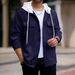Men's Casual Cardigan Jacket – Lightweight Autumn Outerwear (Black/White/Khaki/Navy, S-XXL)_viptrois.com