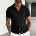 Summer New Plus Size Shirt For Teenagers Solid Color Short Sleeve Collared Top American Style_viptrois.com