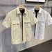 Men's Clothing Stylish Short Sleeve Printed Shirt Breathable & Comfortable Casual Wear For Summer, Lightweight Loose Fit, Available In White & Khaki_viptrois.com