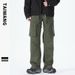 Men's Clothing Wear Retro Paratrooper Pants Garment Dyeing Workwear Loose Multi Pocket Pants Men's Trousers_viptrois.com