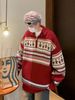 Pure Christmas Sweater Men 2025 Autumn Winter Vintage Trendy Brand Retro Couple Loose Design Knitted Top_viptrois.com