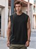 Sommer Herren Tanktops Aus Gewaschener Baumwolle, Muskel-Fitnessstudio, Ärmellose Workout-T-Shirts, Laufen, Strand, Lose Cutoff-T-Shirts_viptrois.com