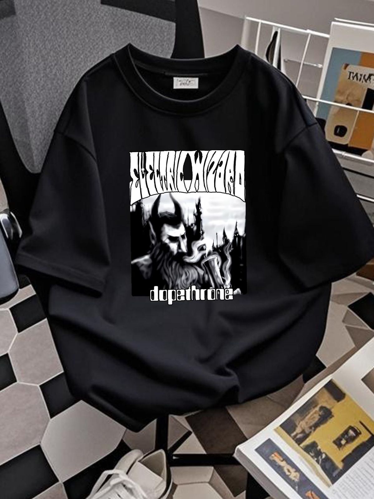 Electric Wizard Dopethrone T-Shirt U4925 Graphic Comfortable Designer Clothes Stretched Unisex Top For Everyday Wear Streetwear Slightly Soft_viptrois.com