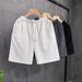 Men's Clothing Design Pattern White Shorts Men's Trendy Brand Handsome Shorts Men's Summer Home Wear Beach Pants Shorts_viptrois.com