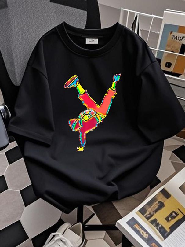 Break Dancing T Shirt Stretched Breathable Designer Clothes Summer Versatile Slightly Soft Unisex Stylish Top For Everyday Wear Fashion Streetwear_viptrois.com