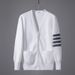 New Spot Autumn TB JL Tide Brand Sweater Fashion Casual Couple Jacquard Four Bar Coat Knitted Cardigan_viptrois.com