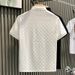 Summer New Style Men's Short Sleeve T-Shirt Fashionable Light Luxury Jacquard Casual Slim Fit Turn Down Collar Base Layer Top_viptrois.com