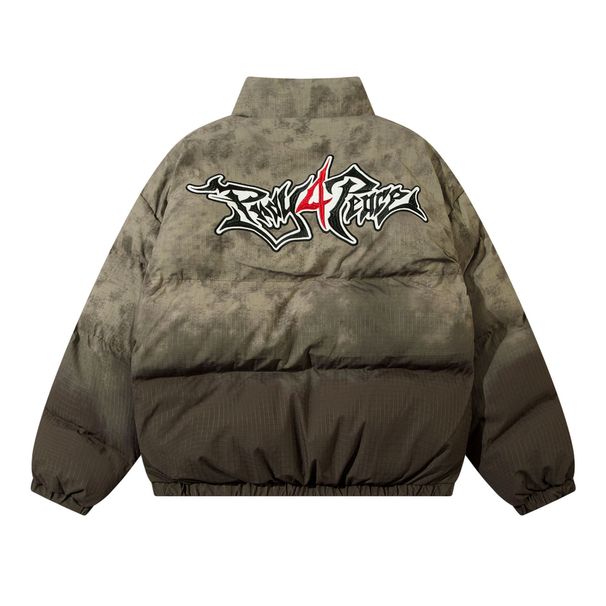 Men's Clothing Letter Retro Cotton Jacket Street Hip Hop Couple Cotton Jacket Trendy Warm Coat_viptrois.com