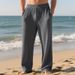 Men's Relaxed-Fit Textured Jogger Pants – Wrinkle-Free Polyester With Ribbed Detailing (S-3XL, 8 Urban Neutral Colors)_viptrois.com