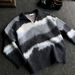 Men's V-Neck Stripe Knit Sweater - Relaxed Fit Casual Pullover With Contrast Color Design For Autumn & Winter_viptrois.com