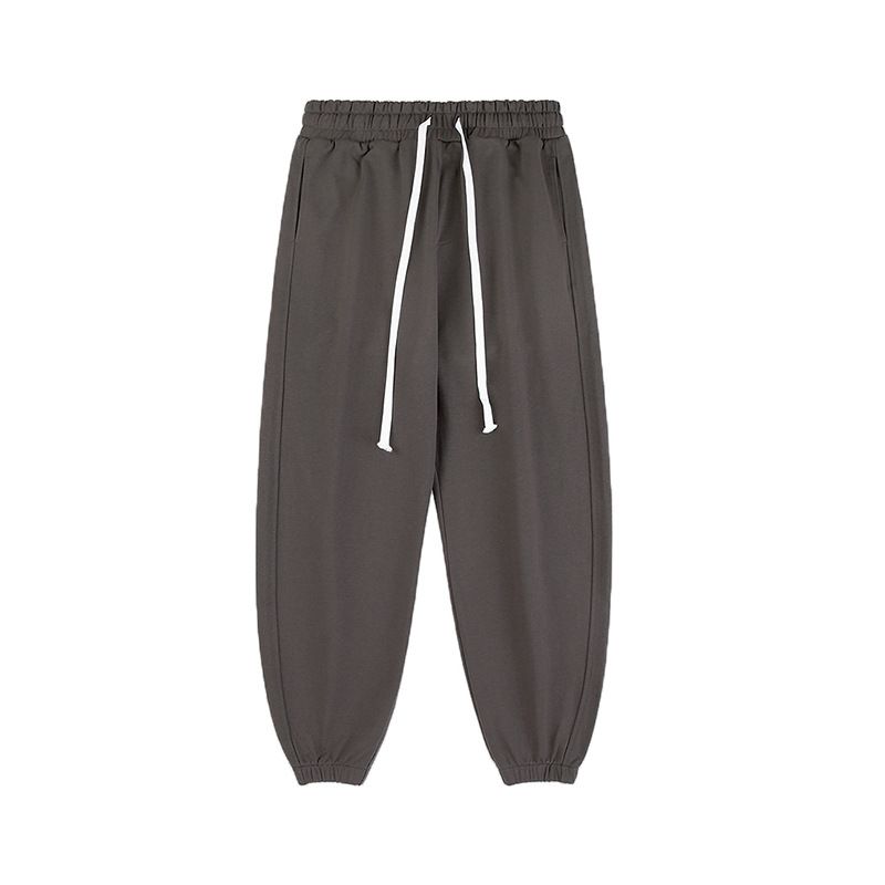 Men's Clothing | Autumn and Winter New 420g Terry Street Loose Solid Color Cuffed Sports Pants_viptrois.com